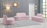 Mitzy Velvet / Engineered Wood / Foam Contemporary Pink Velvet Loveseat - 62" W x 34" D x 32" H