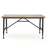 Eleanora Industrial Antique Finished Acacia Wood Coffee Table with Black Iron Accents