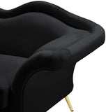 Lips Velvet / Engineered Wood / Metal / Foam Contemporary Black Velvet Chair - 53" W x 34" D x 35" H