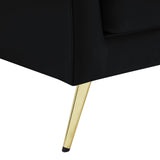 Lips Velvet / Engineered Wood / Metal / Foam Contemporary Black Velvet Chair - 53" W x 34" D x 35" H