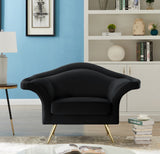 Lips Velvet / Engineered Wood / Metal / Foam Contemporary Black Velvet Chair - 53" W x 34" D x 35" H