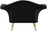 Lips Velvet / Engineered Wood / Metal / Foam Contemporary Black Velvet Chair - 53" W x 34" D x 35" H