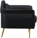 Lips Velvet / Engineered Wood / Metal / Foam Contemporary Black Velvet Chair - 53" W x 34" D x 35" H