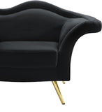 Lips Velvet / Engineered Wood / Metal / Foam Contemporary Black Velvet Chair - 53" W x 34" D x 35" H