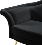 Lips Velvet / Engineered Wood / Metal / Foam Contemporary Black Velvet Chair - 53" W x 34" D x 35" H