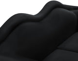 Lips Velvet / Engineered Wood / Metal / Foam Contemporary Black Velvet Sofa - 98" W x 34" D x 35.5" H