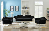 Lips Velvet / Engineered Wood / Metal / Foam Contemporary Black Velvet Sofa - 98" W x 34" D x 35.5" H