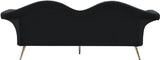 Lips Velvet / Engineered Wood / Metal / Foam Contemporary Black Velvet Sofa - 98" W x 34" D x 35.5" H