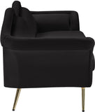 Lips Velvet / Engineered Wood / Metal / Foam Contemporary Black Velvet Sofa - 98" W x 34" D x 35.5" H