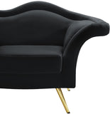 Lips Velvet / Engineered Wood / Metal / Foam Contemporary Black Velvet Sofa - 98" W x 34" D x 35.5" H