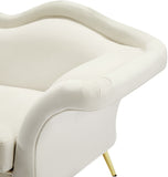 Lips Velvet / Engineered Wood / Metal / Foam Contemporary Cream Velvet Chair - 53" W x 34" D x 35" H