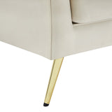 Lips Velvet / Engineered Wood / Metal / Foam Contemporary Cream Velvet Chair - 53" W x 34" D x 35" H