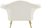 Lips Velvet / Engineered Wood / Metal / Foam Contemporary Cream Velvet Chair - 53" W x 34" D x 35" H