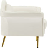 Lips Velvet / Engineered Wood / Metal / Foam Contemporary Cream Velvet Chair - 53" W x 34" D x 35" H