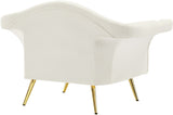 Lips Velvet / Engineered Wood / Metal / Foam Contemporary Cream Velvet Chair - 53" W x 34" D x 35" H