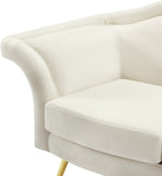 Lips Velvet / Engineered Wood / Metal / Foam Contemporary Cream Velvet Chair - 53" W x 34" D x 35" H