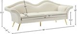 Lips Velvet / Engineered Wood / Metal / Foam Contemporary Cream Velvet Sofa - 98" W x 34" D x 35.5" H