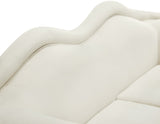 Lips Velvet / Engineered Wood / Metal / Foam Contemporary Cream Velvet Sofa - 98" W x 34" D x 35.5" H