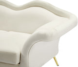 Lips Velvet / Engineered Wood / Metal / Foam Contemporary Cream Velvet Sofa - 98" W x 34" D x 35.5" H