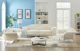 Lips Velvet / Engineered Wood / Metal / Foam Contemporary Cream Velvet Sofa - 98" W x 34" D x 35.5" H