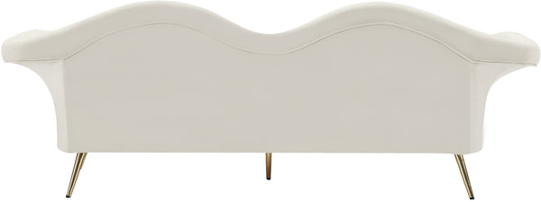 Lips Velvet / Engineered Wood / Metal / Foam Contemporary Cream Velvet Sofa - 98" W x 34" D x 35.5" H