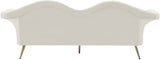 Lips Velvet / Engineered Wood / Metal / Foam Contemporary Cream Velvet Sofa - 98" W x 34" D x 35.5" H