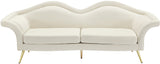 Lips Velvet / Engineered Wood / Metal / Foam Contemporary Cream Velvet Sofa - 98" W x 34" D x 35.5" H