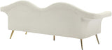 Lips Velvet / Engineered Wood / Metal / Foam Contemporary Cream Velvet Sofa - 98" W x 34" D x 35.5" H