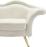 Lips Velvet / Engineered Wood / Metal / Foam Contemporary Cream Velvet Sofa - 98" W x 34" D x 35.5" H