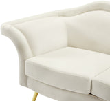 Lips Velvet / Engineered Wood / Metal / Foam Contemporary Cream Velvet Sofa - 98" W x 34" D x 35.5" H