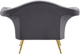 Lips Velvet / Engineered Wood / Metal / Foam Contemporary Grey Velvet Chair - 53" W x 34" D x 35" H