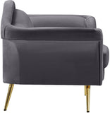 Lips Velvet / Engineered Wood / Metal / Foam Contemporary Grey Velvet Chair - 53" W x 34" D x 35" H