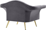 Lips Velvet / Engineered Wood / Metal / Foam Contemporary Grey Velvet Chair - 53" W x 34" D x 35" H