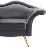 Lips Velvet / Engineered Wood / Metal / Foam Contemporary Grey Velvet Chair - 53" W x 34" D x 35" H