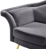 Lips Velvet / Engineered Wood / Metal / Foam Contemporary Grey Velvet Chair - 53" W x 34" D x 35" H