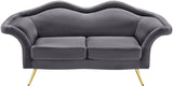 Lips Velvet / Engineered Wood / Metal / Foam Contemporary Grey Velvet Loveseat - 75" W x 34" D x 35" H