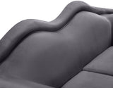 Lips Velvet / Engineered Wood / Metal / Foam Contemporary Grey Velvet Sofa - 98" W x 34" D x 35.5" H