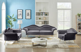 Lips Velvet / Engineered Wood / Metal / Foam Contemporary Grey Velvet Sofa - 98" W x 34" D x 35.5" H