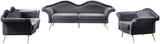 Lips Velvet / Engineered Wood / Metal / Foam Contemporary Grey Velvet Sofa - 98" W x 34" D x 35.5" H