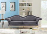 Lips Velvet / Engineered Wood / Metal / Foam Contemporary Grey Velvet Sofa - 98" W x 34" D x 35.5" H