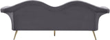 Lips Velvet / Engineered Wood / Metal / Foam Contemporary Grey Velvet Sofa - 98" W x 34" D x 35.5" H