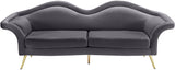 Lips Velvet / Engineered Wood / Metal / Foam Contemporary Grey Velvet Sofa - 98" W x 34" D x 35.5" H