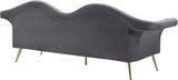 Lips Velvet / Engineered Wood / Metal / Foam Contemporary Grey Velvet Sofa - 98" W x 34" D x 35.5" H