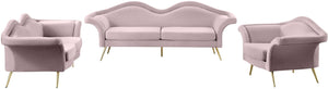 Lips Velvet / Engineered Wood / Metal / Foam Contemporary Pink Velvet Chair - 53" W x 34" D x 35" H