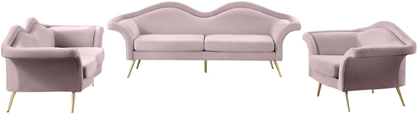 Lips Velvet / Engineered Wood / Metal / Foam Contemporary Pink Velvet Chair - 53" W x 34" D x 35" H
