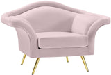 Lips Velvet / Engineered Wood / Metal / Foam Contemporary Pink Velvet Chair - 53" W x 34" D x 35" H