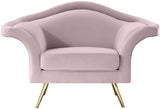 Lips Velvet / Engineered Wood / Metal / Foam Contemporary Pink Velvet Chair - 53" W x 34" D x 35" H