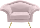 Lips Velvet / Engineered Wood / Metal / Foam Contemporary Pink Velvet Chair - 53" W x 34" D x 35" H