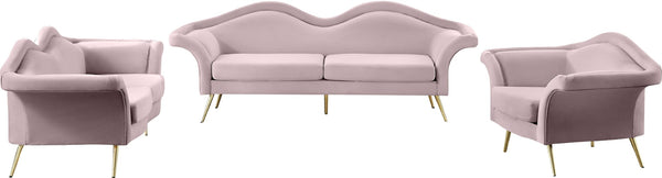 Lips Velvet / Engineered Wood / Metal / Foam Contemporary Pink Velvet Sofa - 98" W x 34" D x 35.5" H