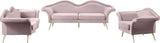 Lips Velvet / Engineered Wood / Metal / Foam Contemporary Pink Velvet Sofa - 98" W x 34" D x 35.5" H